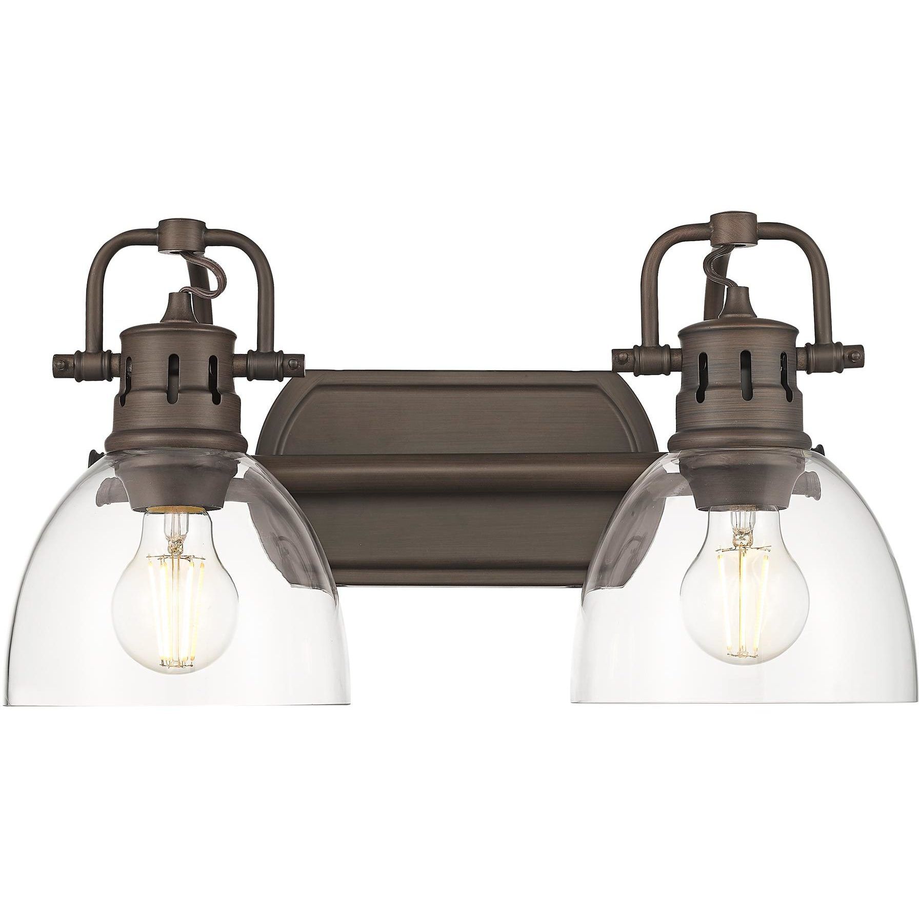Yep Duncan Vanity Wall Light in Rubbed Bronze, Clear Glass