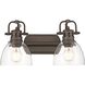 Yep Duncan Vanity Wall Light in Rubbed Bronze, Clear Glass