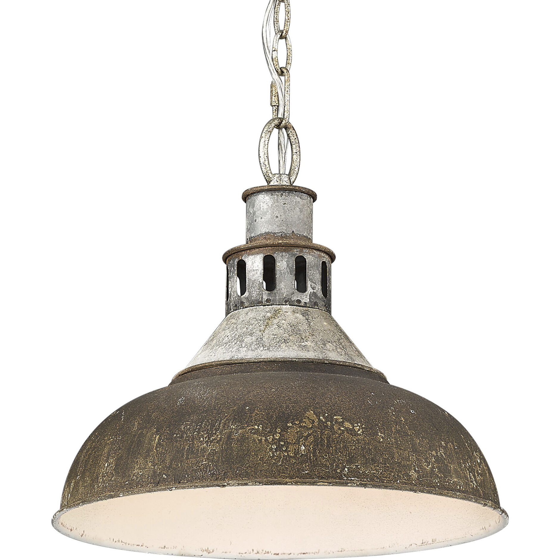 Kinsley Pendant Ceiling Light in Antique Rust, Large