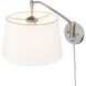 Ryleigh Articulating Wall Sconce Wall Light in Pewter, Modern White