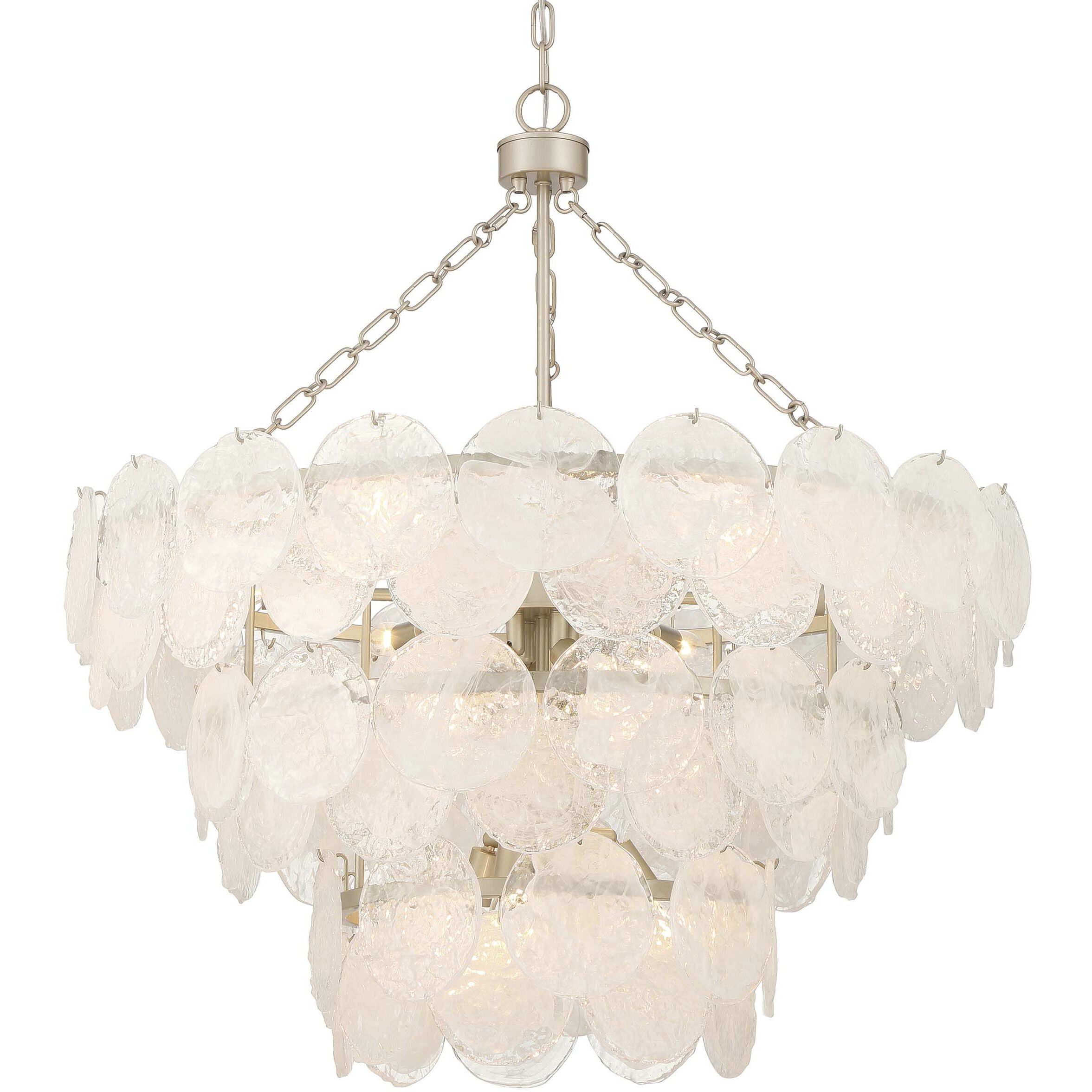 Yep Cascada Pendant Ceiling Light in Cirrus Cloud Glass, 3 Tier