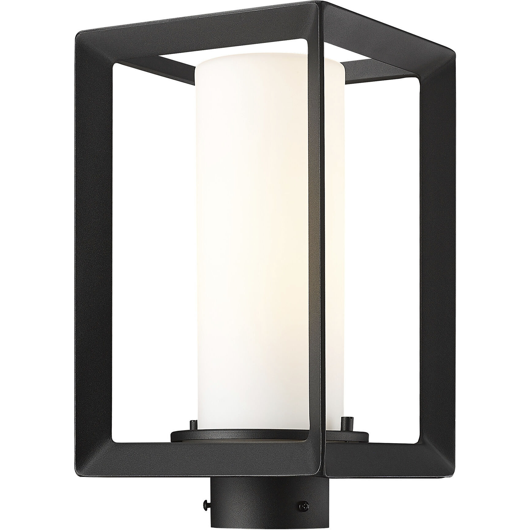 Smyth 1 Light 7.5 inch Natural Black Outdoor Post in Opal Glass