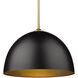 Zoey 1 Light 16 inch Olympic Gold Pendant Ceiling Light in Matte Black, Large