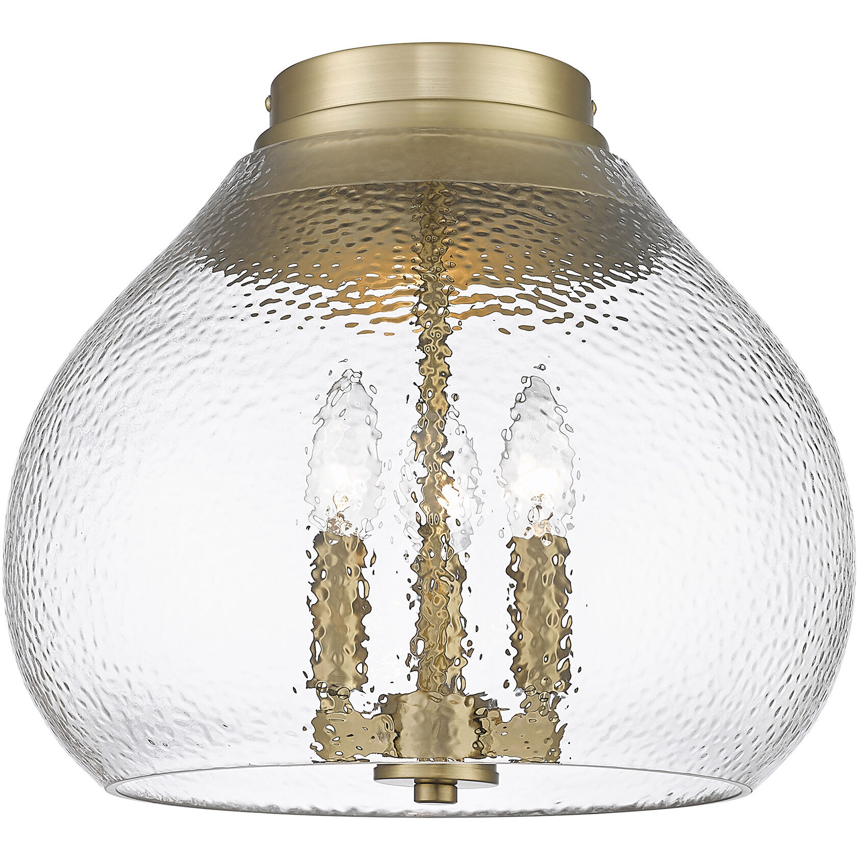Ariella 3 Light 13.75 inch Brushed Champagne Brass Flush Mount Ceiling Light