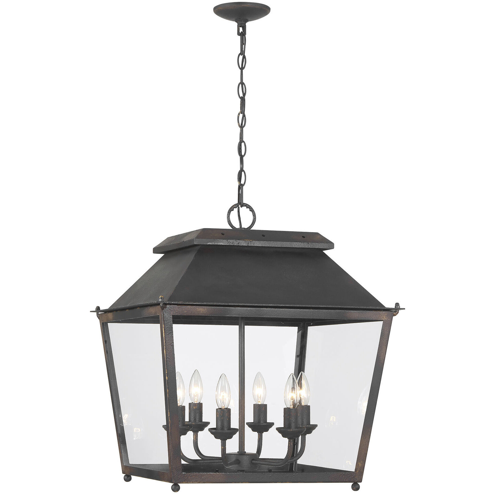 Abingdon Pendant Ceiling Light in Antique Black Iron