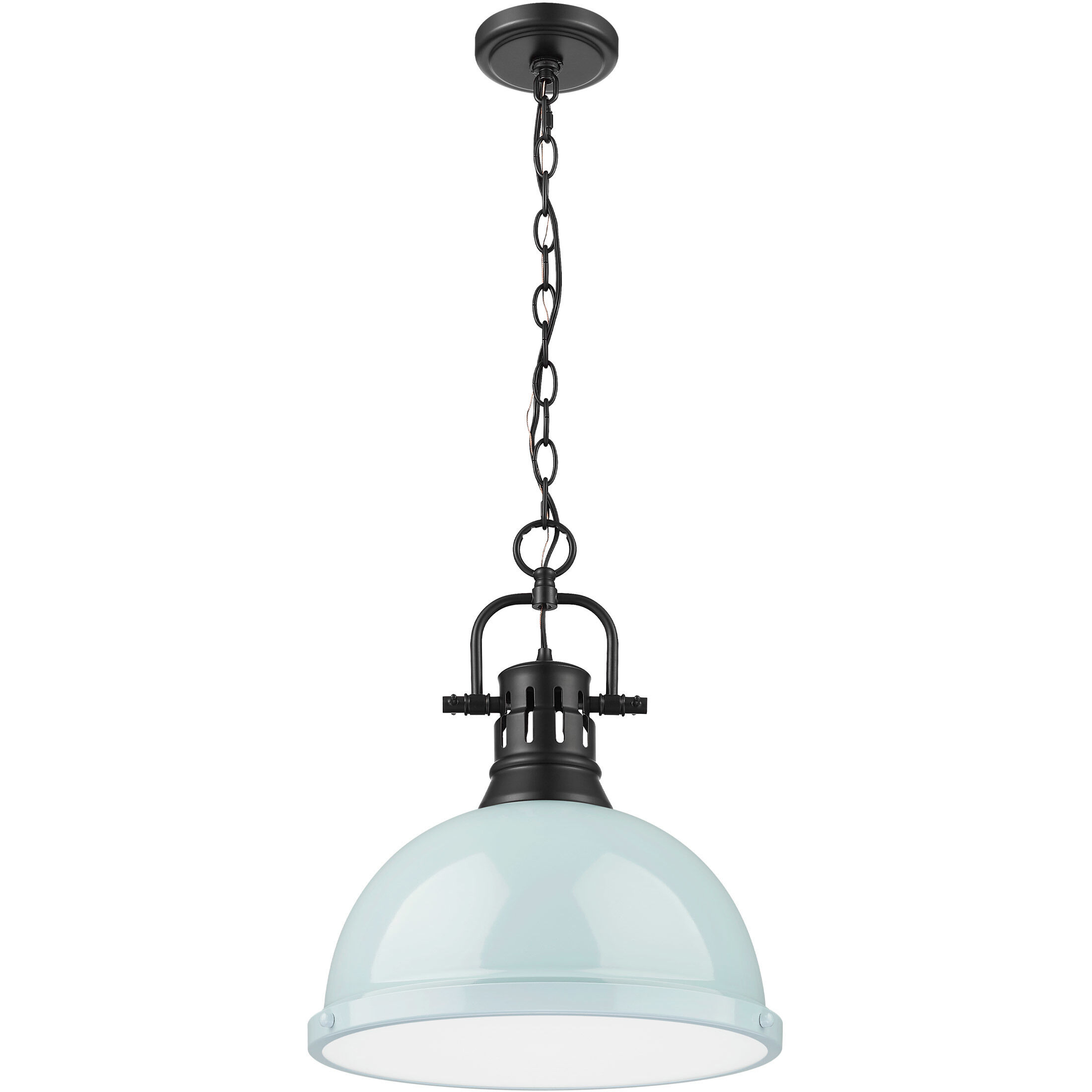 Yep Duncan Pendant Ceiling Light in Matte Black, Seafoam, Large