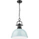 Yep Duncan Pendant Ceiling Light in Matte Black, Seafoam, Large