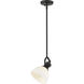 Yep Hines Pendant Ceiling Light in Matte Black, Opal Glass