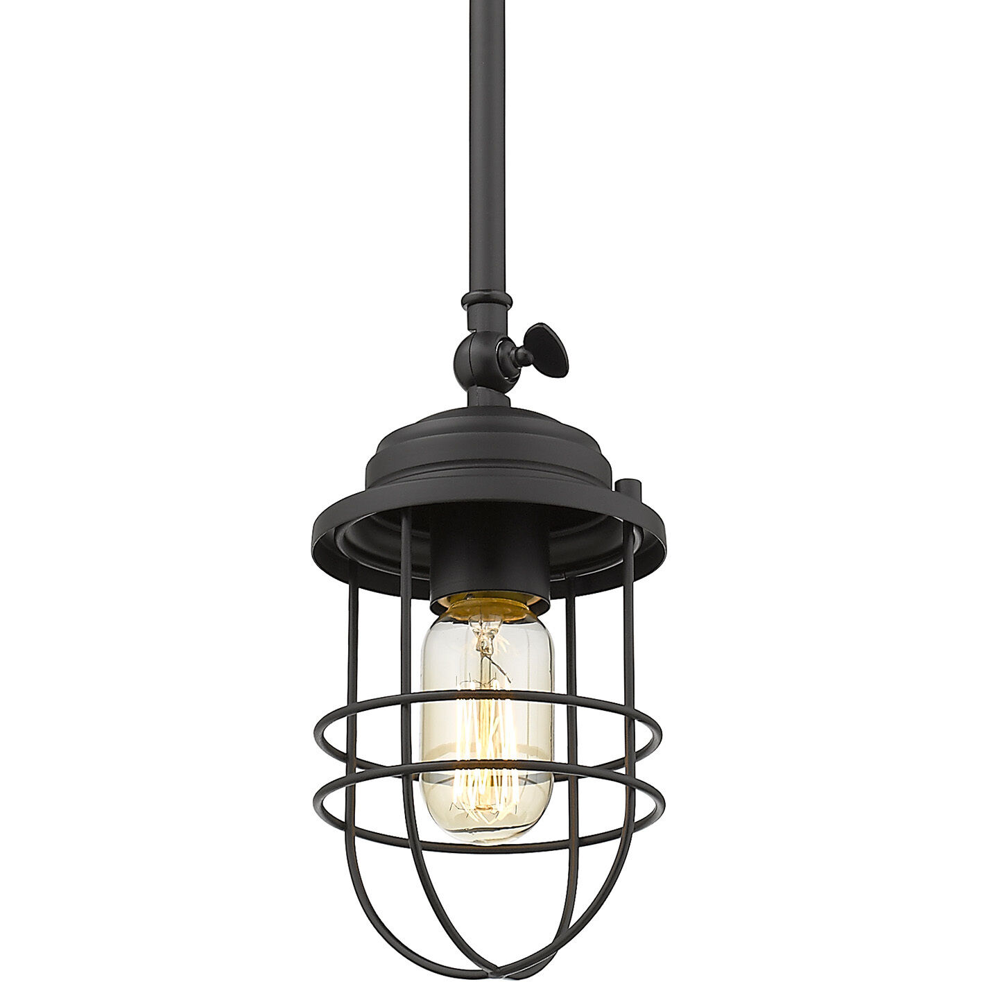 Seaport Pendant Ceiling Light in Matte Black, Damp