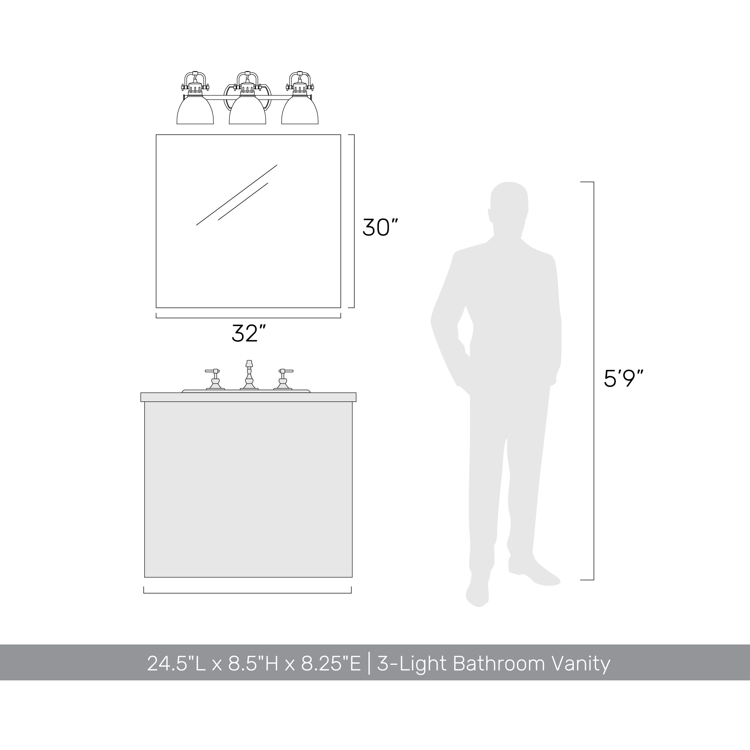 Yep Duncan Vanity Wall Light in Matte Black, Black