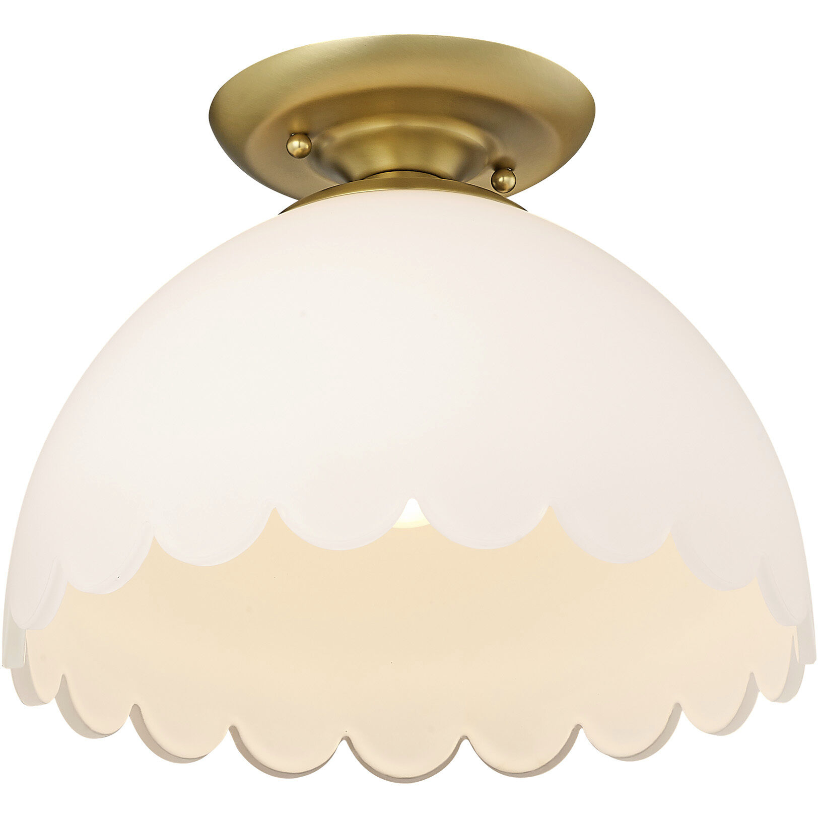 Dorinda 1 Light 12.25 inch Brushed Champagne Brass Semi-Flush Mount Ceiling Light