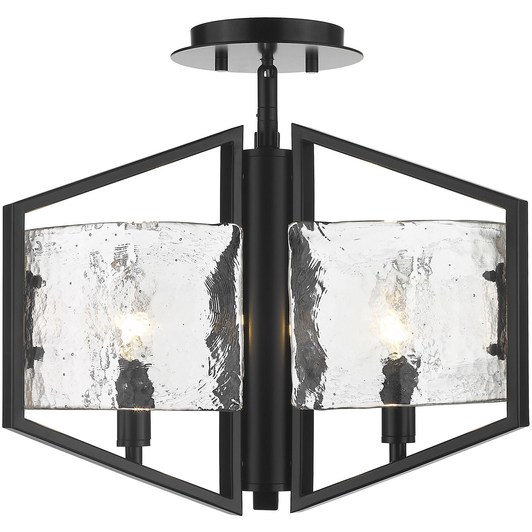 Varsha 3 Light 16.75 inch Matte Black Semi-Flush Mount Ceiling Light