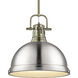 Yep Duncan 1 Light 14 inch Aged Brass Pendant Ceiling Light in Pewter, Large