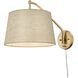 Ryleigh Articulating Wall Sconce Wall Light in Brushed Champagne Bronze, Natural Sisal