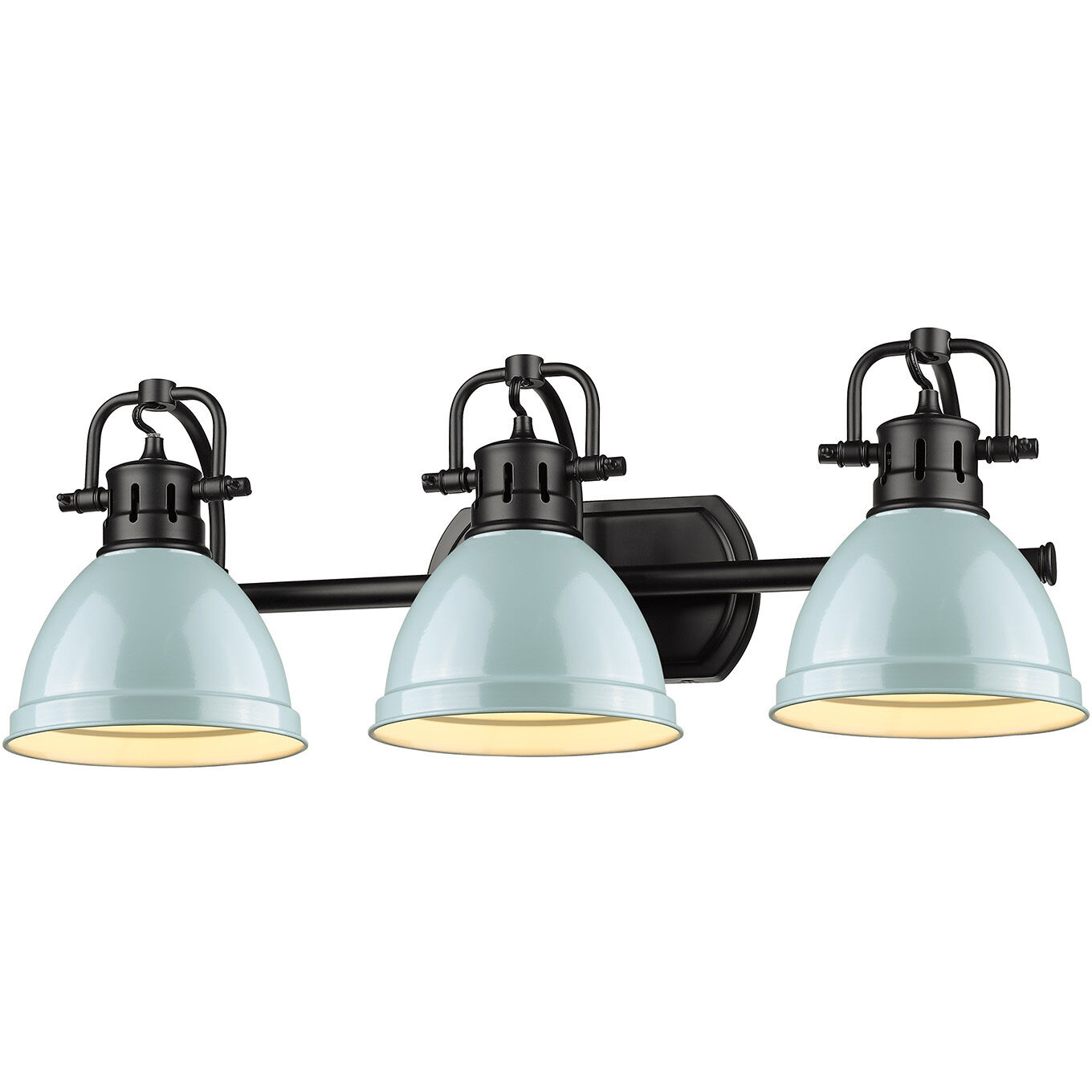 Yep Duncan Vanity Wall Light in Matte Black, Seafoam