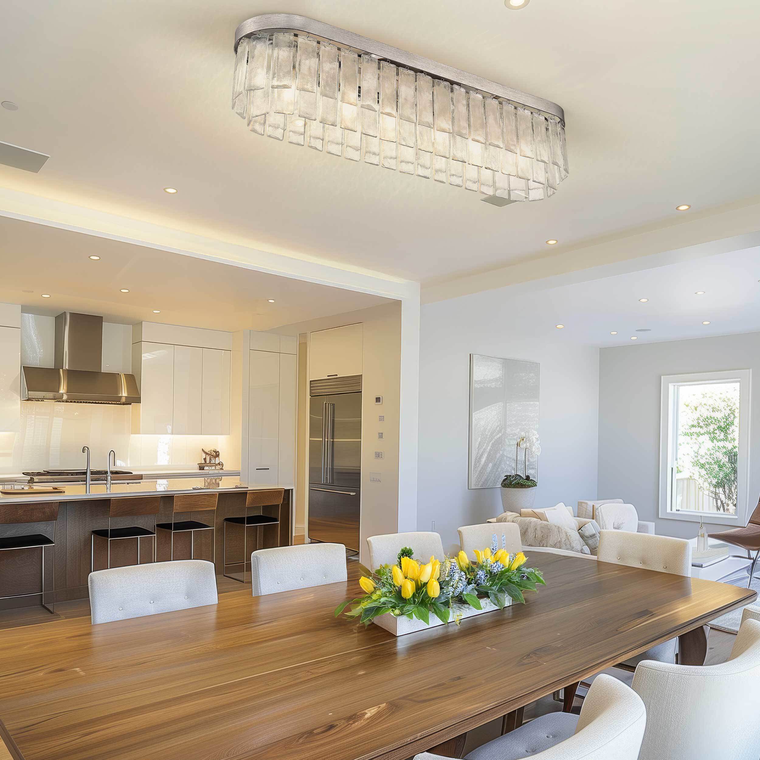 Ciara 6 Light 42 inch Peruvian Silver Flush Mount Ceiling Light