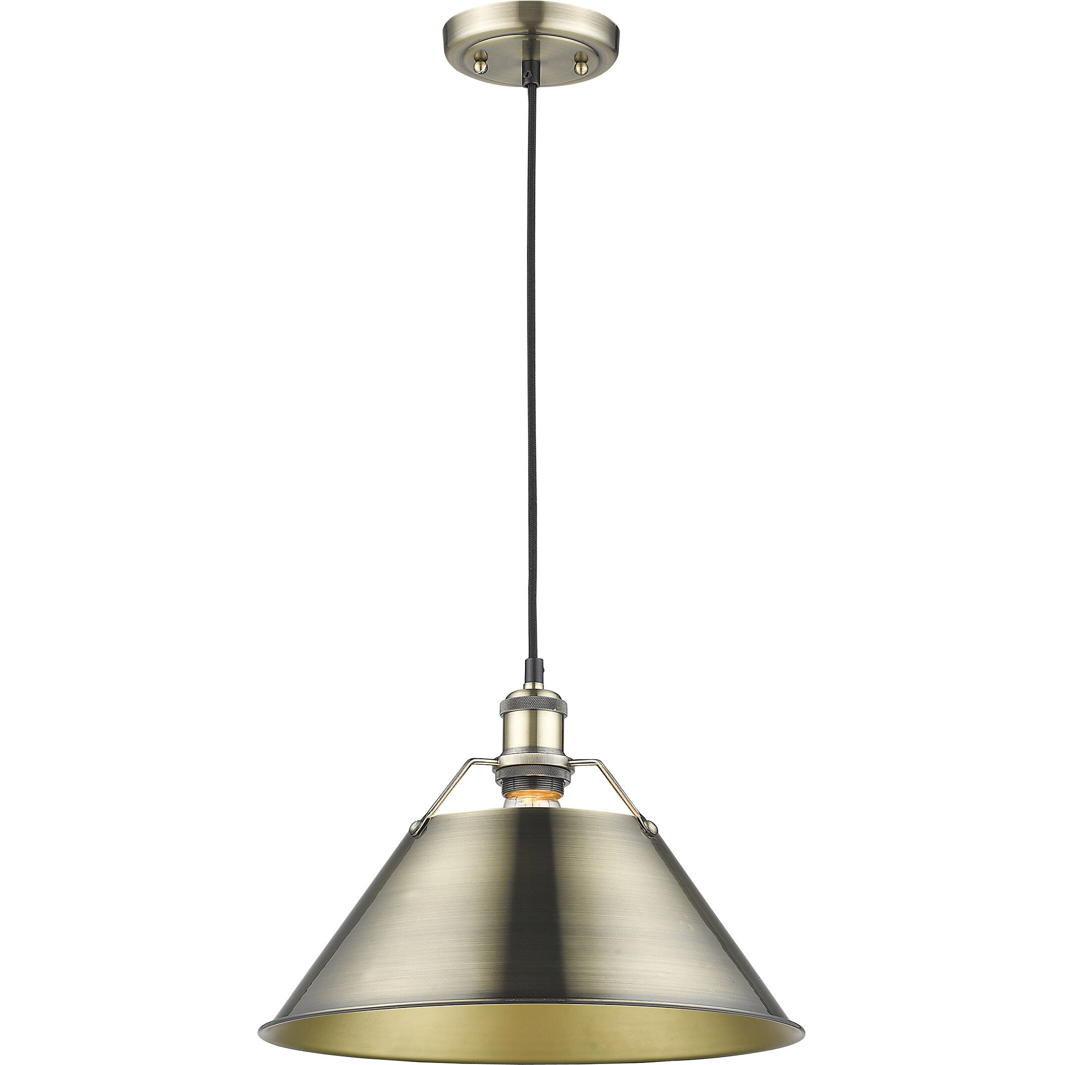 Yep Orwell 1 Light 14 inch Aged Brass Pendant Ceiling Light
