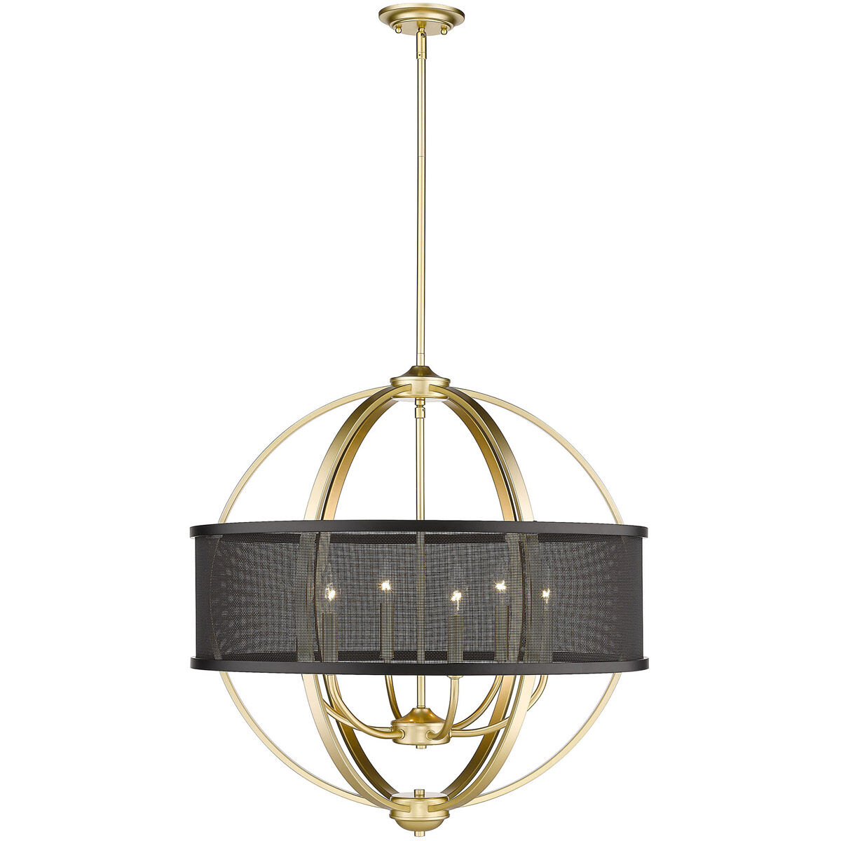 Golden Lighting 3167-6 OG-BLK Colson 6 Light 27 inch Olympic