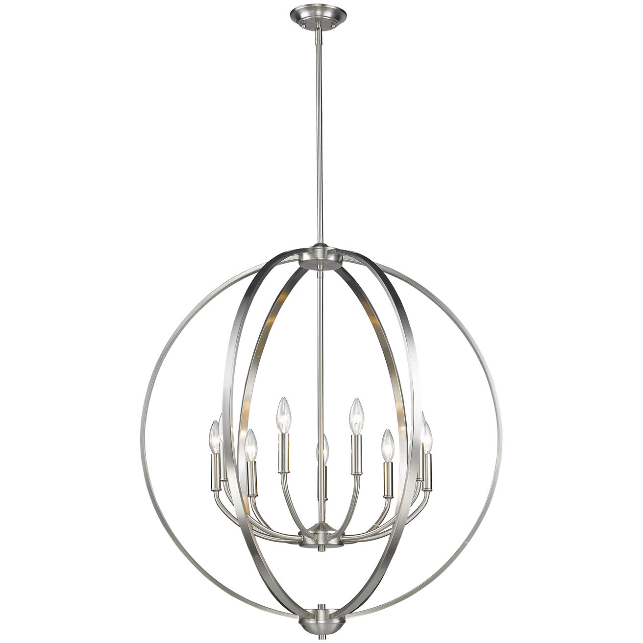 Colson 9 Light 31.25 inch Pewter Chandelier Ceiling Light in No Shade, Large