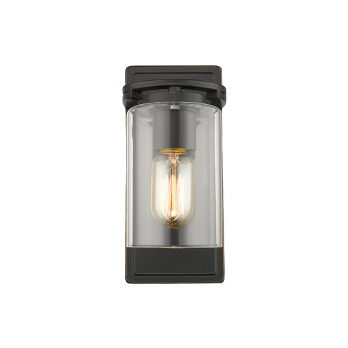 Monroe 1 Light 5 inch Matte Black with Gold Highlights Wall Sconce Wall Light in Clear Glass