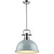 Yep Duncan 1 Light 14 inch Chrome Pendant Ceiling Light in Seafoam, Large