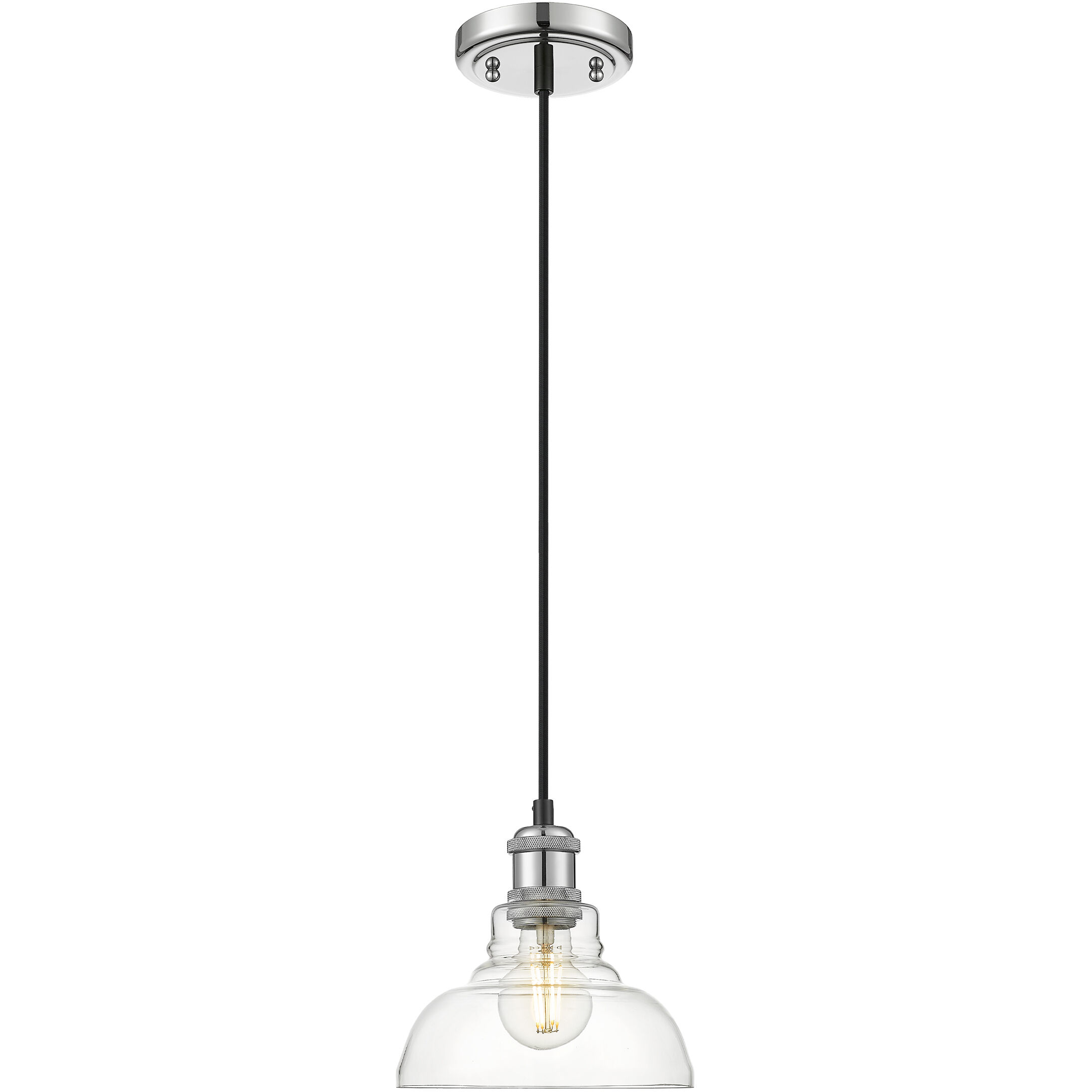 Yep Carver 1 Light 7.5 inch Chrome Pendant Ceiling Light in Clear Glass