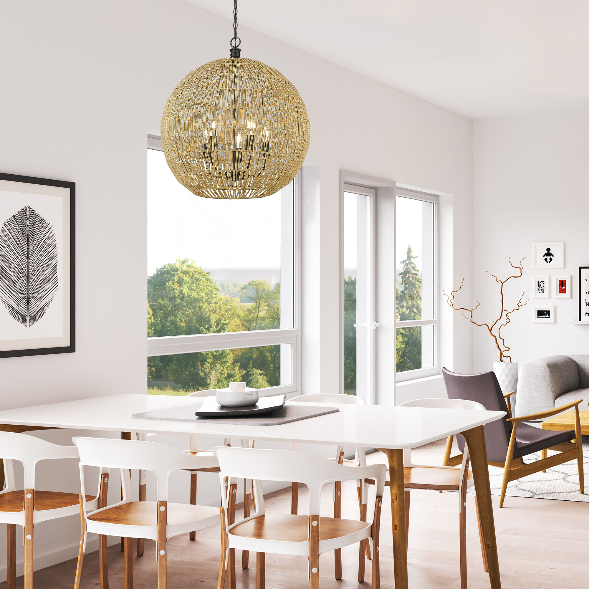 Florence Pendant Ceiling Light in Matte Black