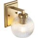 Elliott 1 Light 7.25 inch Brushed Champagne Bronze Vanity Light Wall Light in Ribbed Clear