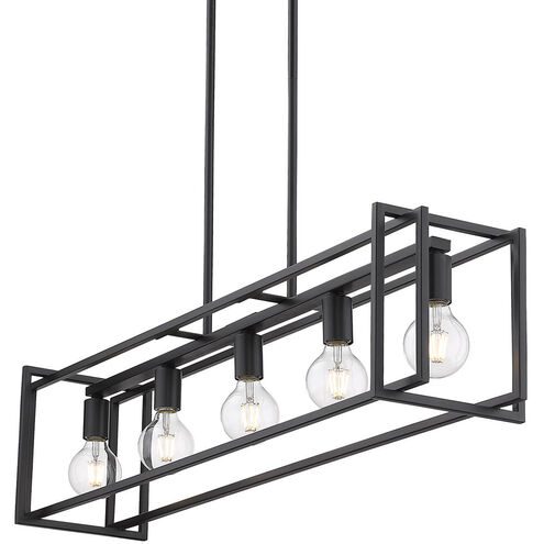 Tribeca 5 Light 41 inch Matte Black Linear Pendant Ceiling Light