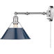 Orwell 1 Light 10 inch Chrome Articulating Wall Sconce Wall Light in Navy, Adjustable