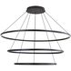 Veritas 59 inch 80.00 watt Sand Black Chandelier Ceiling Light, 3 Tier
