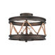 Chatham 3 Light 15 inch Gunmetal Bronze Semi-flush Ceiling Light