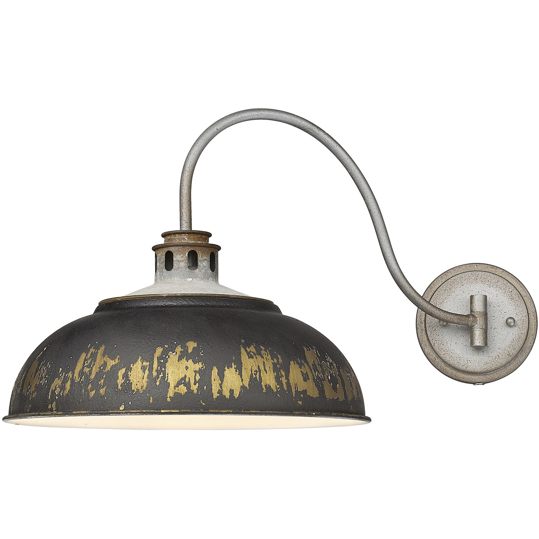 Kinsley 1 Light 14 inch Aged Galvanized Steel Swing Arm Wall Lamp Wall Light in Antique Black Iron