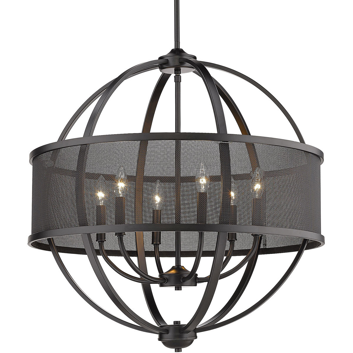 Colson 6 Light 27 inch Matte Black Chandelier Ceiling Light
