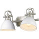 Yep Duncan Vanity Wall Light in Pewter, Matte White