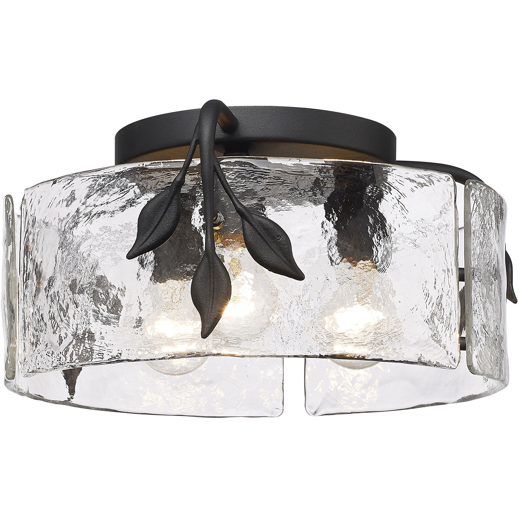 Calla 3 Light 15.13 inch Natural Black Flush Mount Ceiling Light