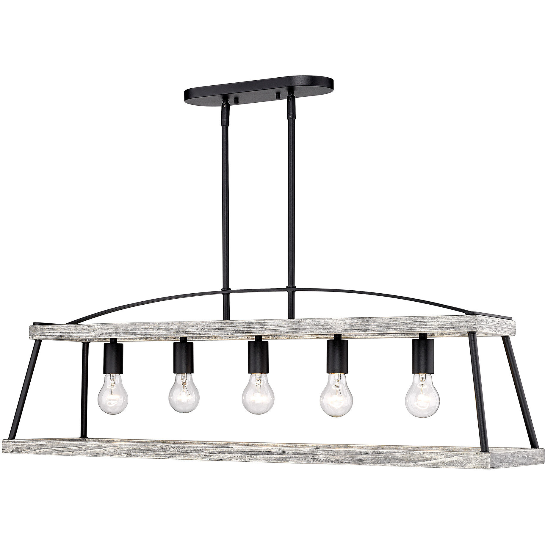 Teagan Island Light Ceiling Light in Gray Harbor Wood Accents