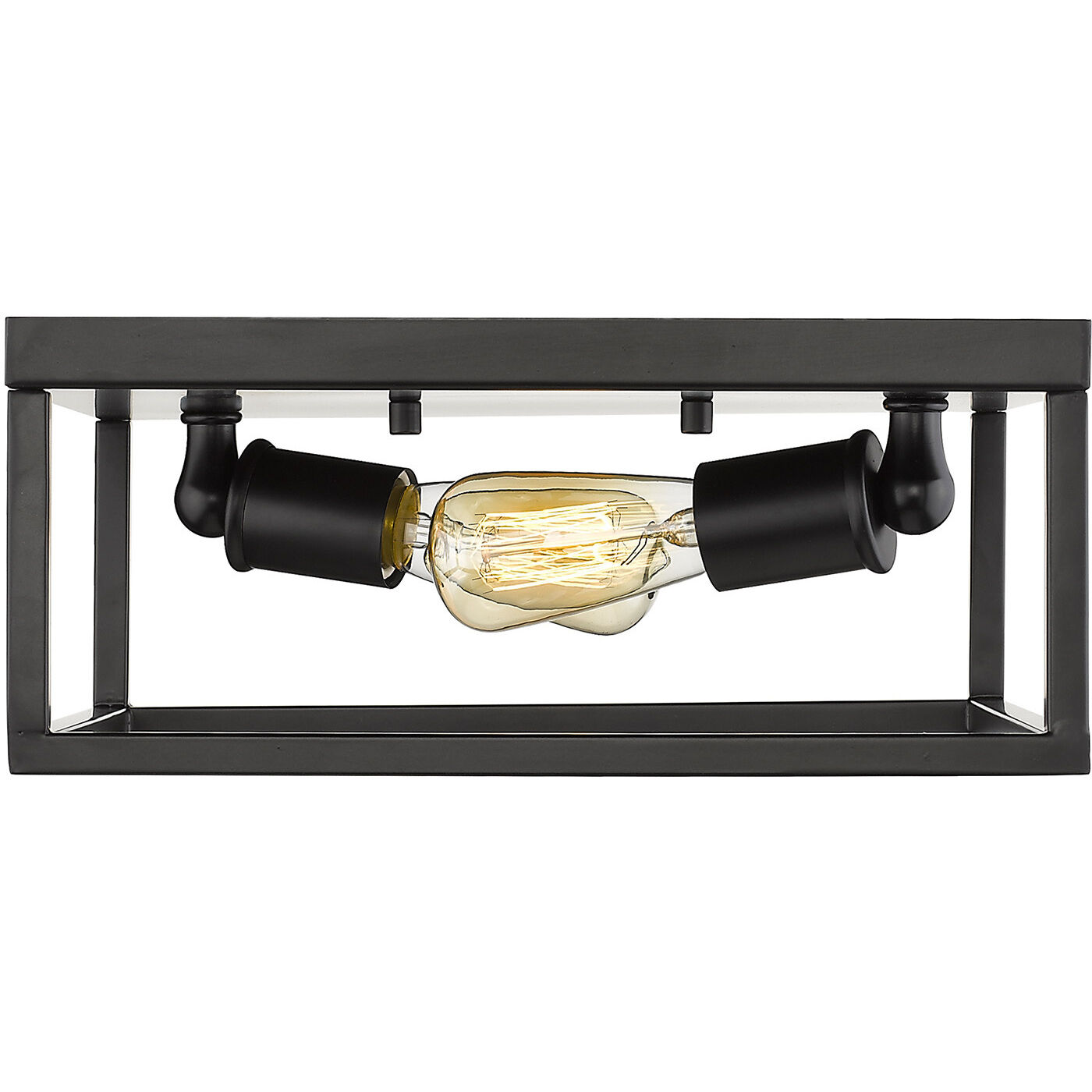 Wesson 2 Light 12 inch Matte Black Flush Mount Ceiling Light