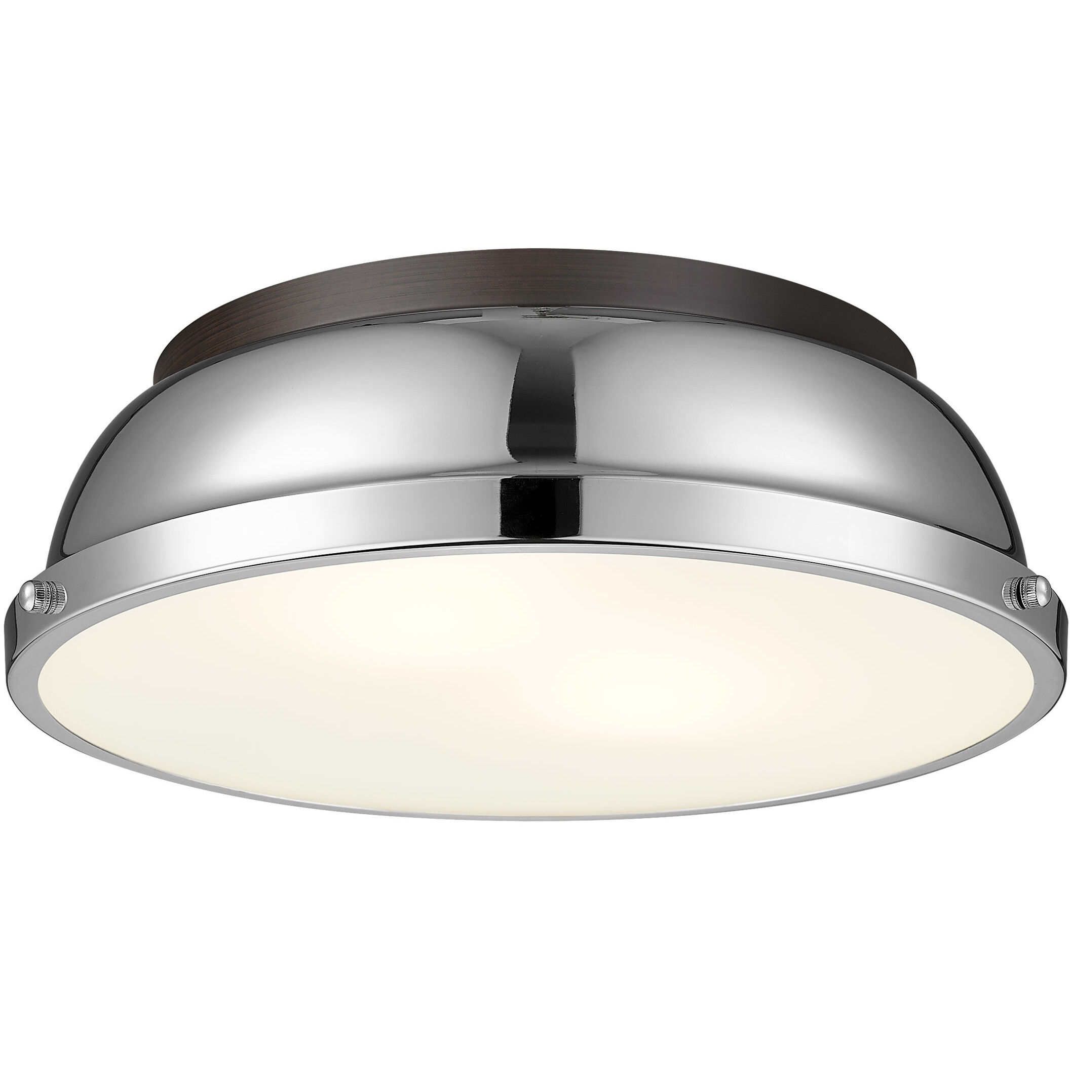 Yep Duncan 2 Light 14 inch Rubbed Bronze Flush Mount Ceiling Light in Chrome