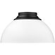 Zoey 3 Light 14 inch Matte Black Flush Mount Ceiling Light in Matte White