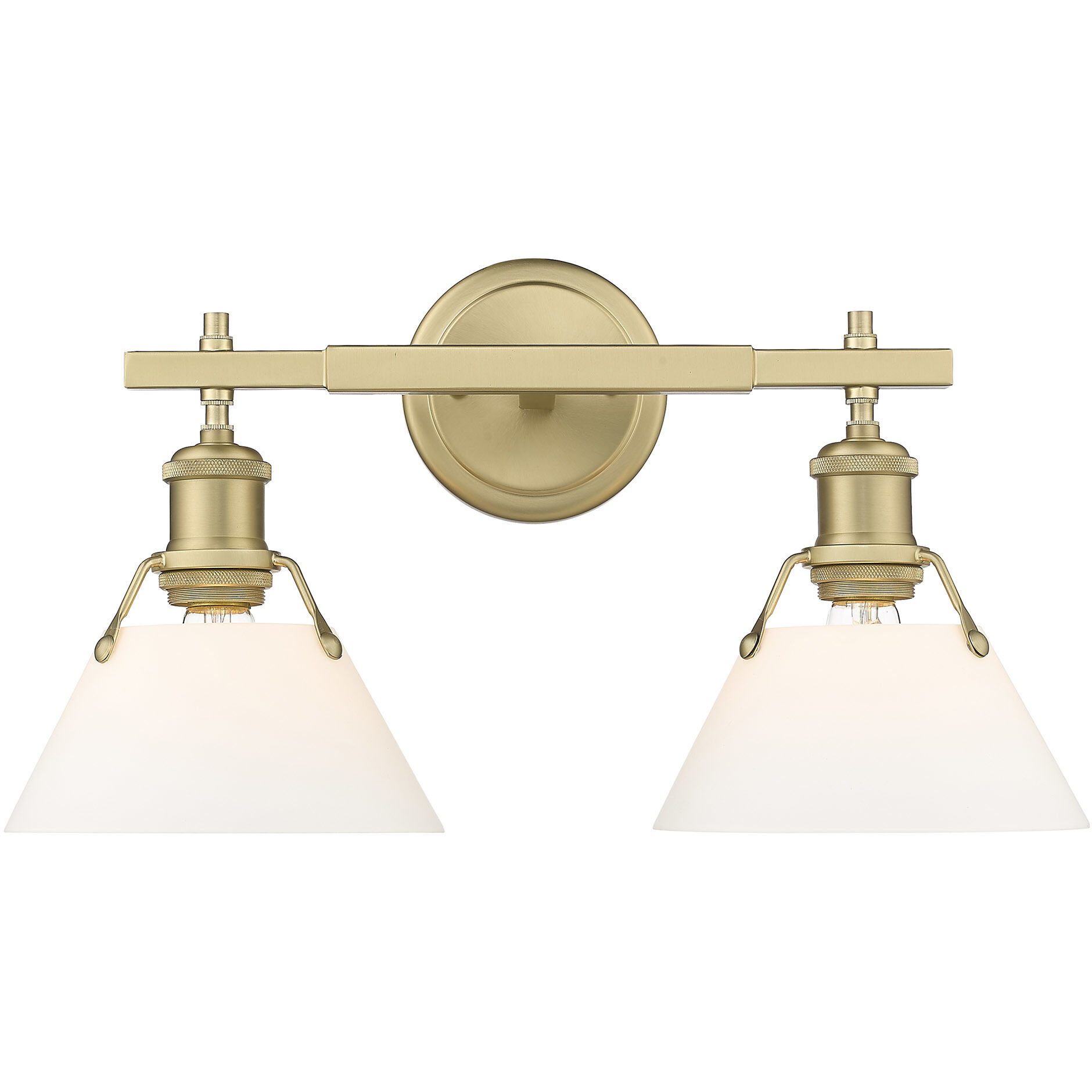 Yep Orwell Vanity Wall Light in Opal Glass, Brushed Champagne Brass