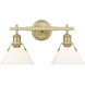 Yep Orwell Vanity Wall Light in Opal Glass, Brushed Champagne Brass