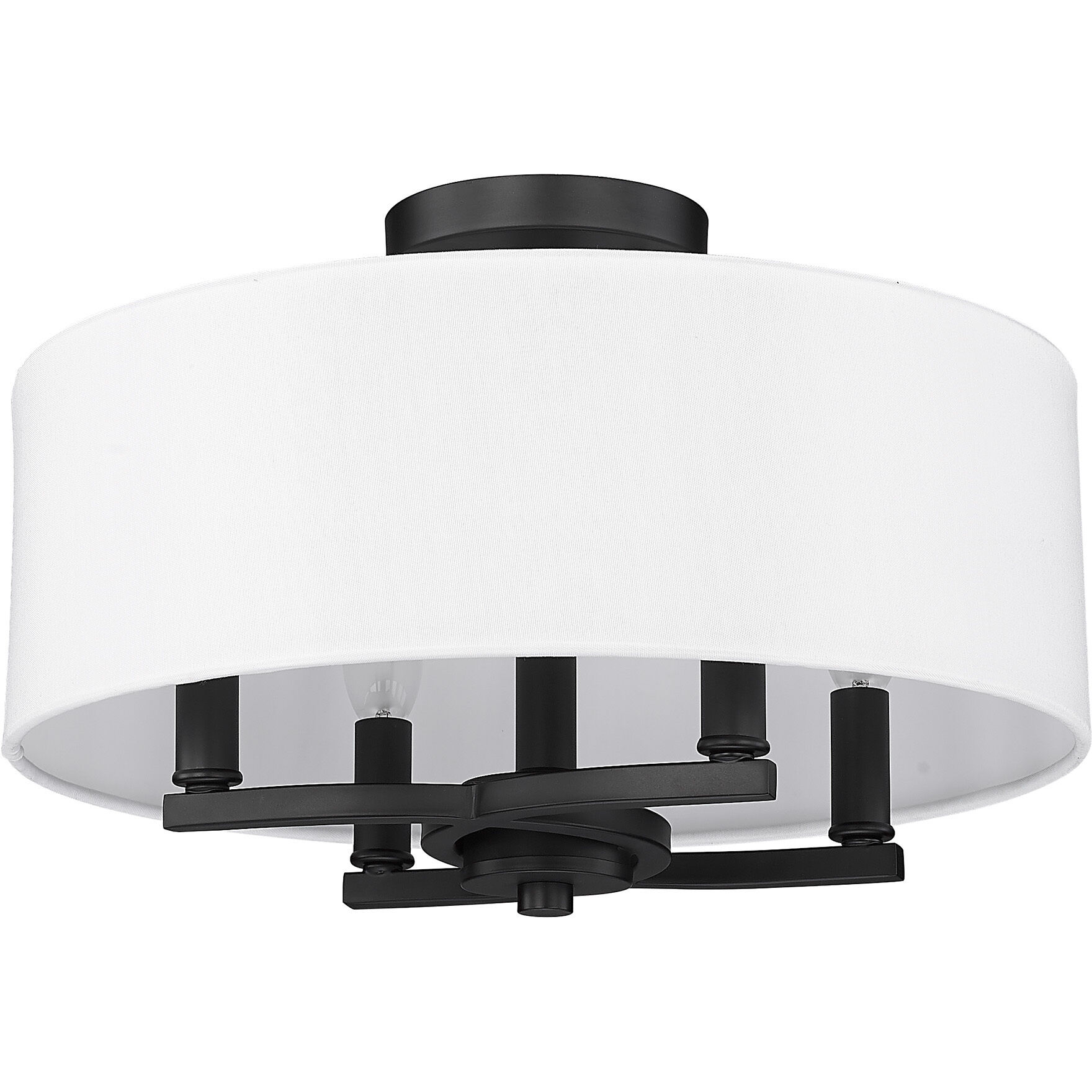 Eliana 4 Light 15.5 inch Matte Black Semi-Flush Mount Ceiling Light