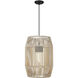 Seabrooke 1 Light 15 inch Natural Black Outdoor Pendant in Summer Sands