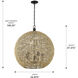Florence 5 Light 24.88 inch Matte Black Pendant Ceiling Light
