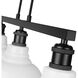 Carver 3 Light 35.5 inch Matte Black Linear Pendant Ceiling Light in Vintage Milk Glass