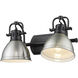 Yep Duncan Vanity Wall Light in Matte Black, Pewter