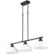 Duncan 3 Light 40 inch Rubbed Bronze Linear Pendant Ceiling Light in Matte White