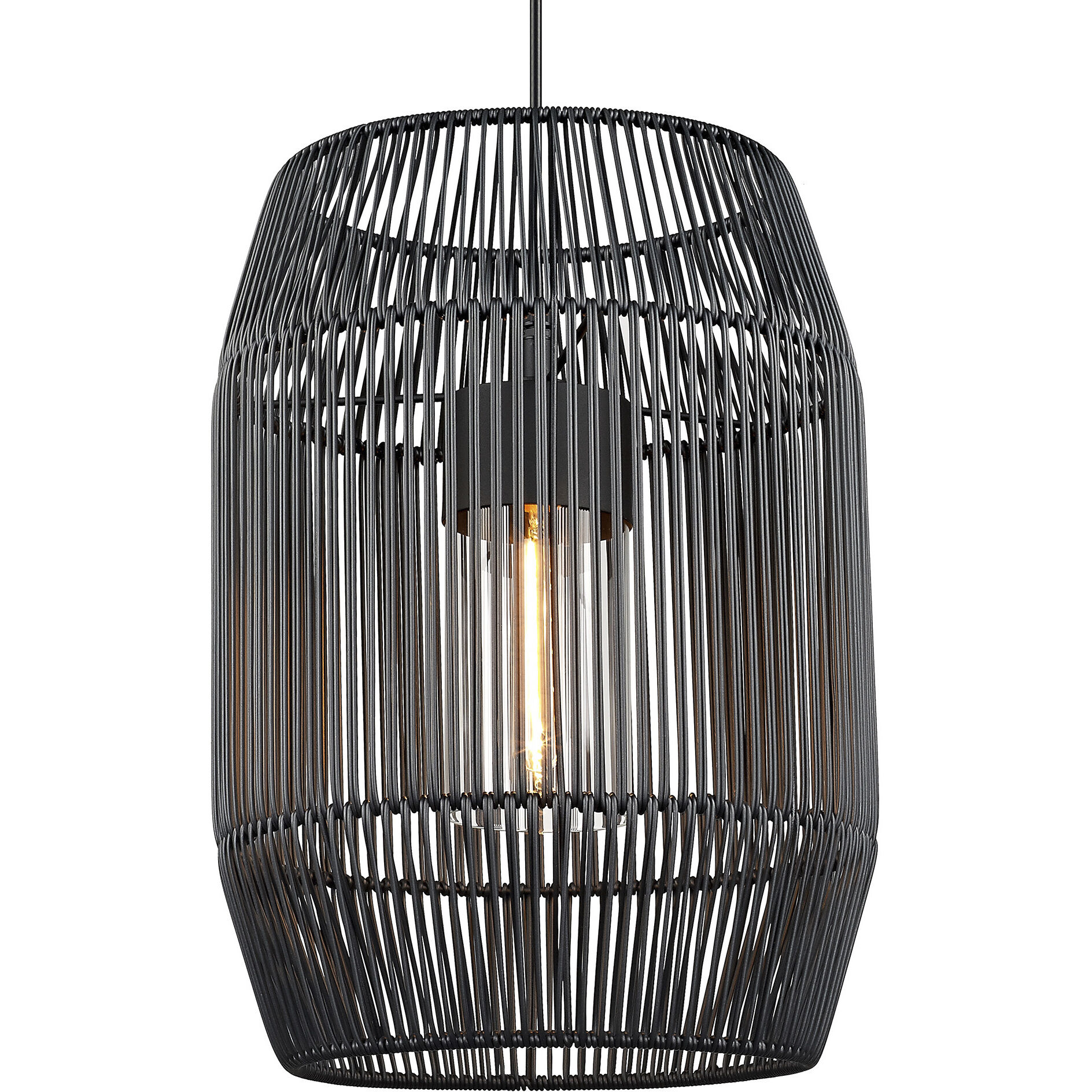 Seabrooke 1 Light 15 inch Natural Black Outdoor Pendant in Summer Sands