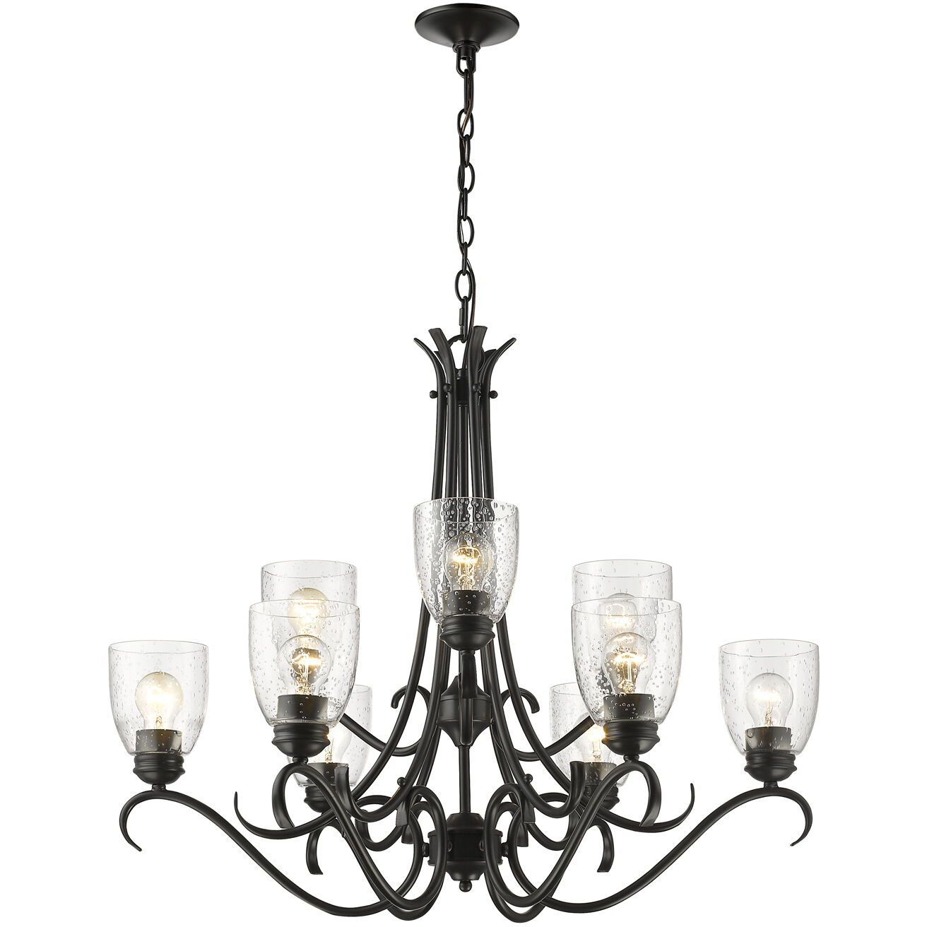 Parrish 30.5 inch 60.00 watt Matte Black Chandelier Ceiling Light, Large